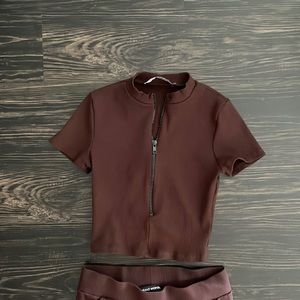Naked Wardrobe Brown jogger and top set